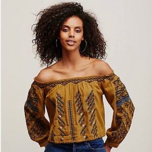 Free People All I Need Peasant Collar Blouse